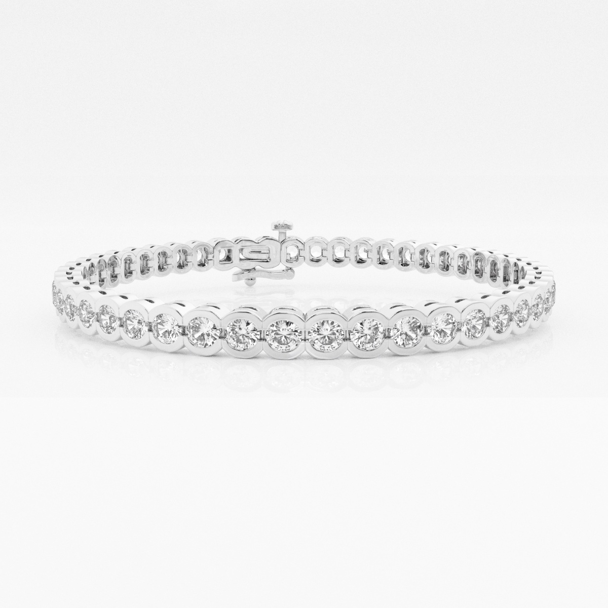 7 ctw Round Lab Grown Diamond Half Bezel Tennis Bracelet - 7 Inches