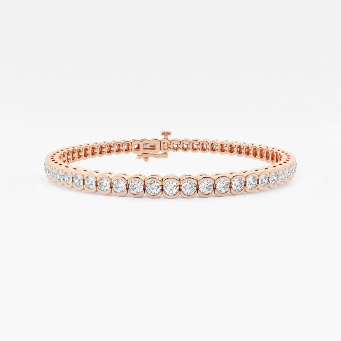 5 ctw Round Lab Grown Diamond Half Bezel Tennis Bracelet - 8.5 Inches