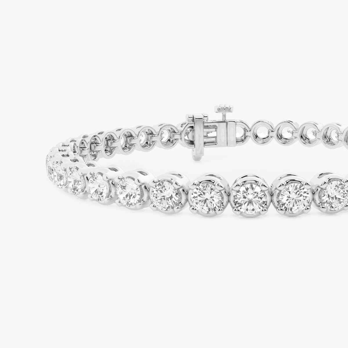 Additional Image 1 for  7 ctw Round Lab Grown Diamond Four-Prong Tennis Bracelet - 7 Inches