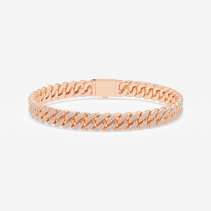 2 1/2 ctw Round Lab Grown Diamond Cuban Link Bracelet - 8 Inches