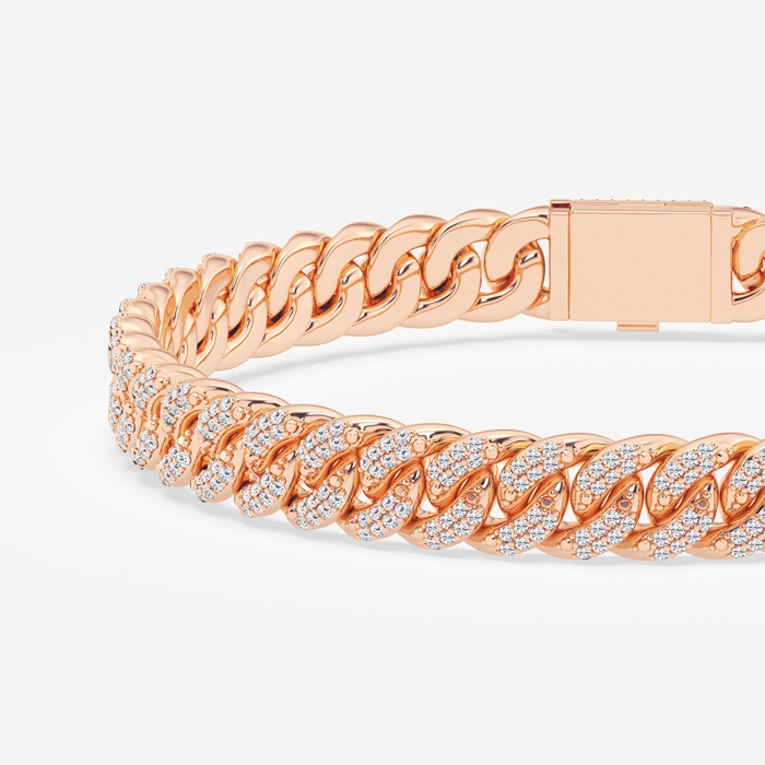 2 1/2 ctw Round Lab Grown Diamond Cuban Link Bracelet - 8 Inches
