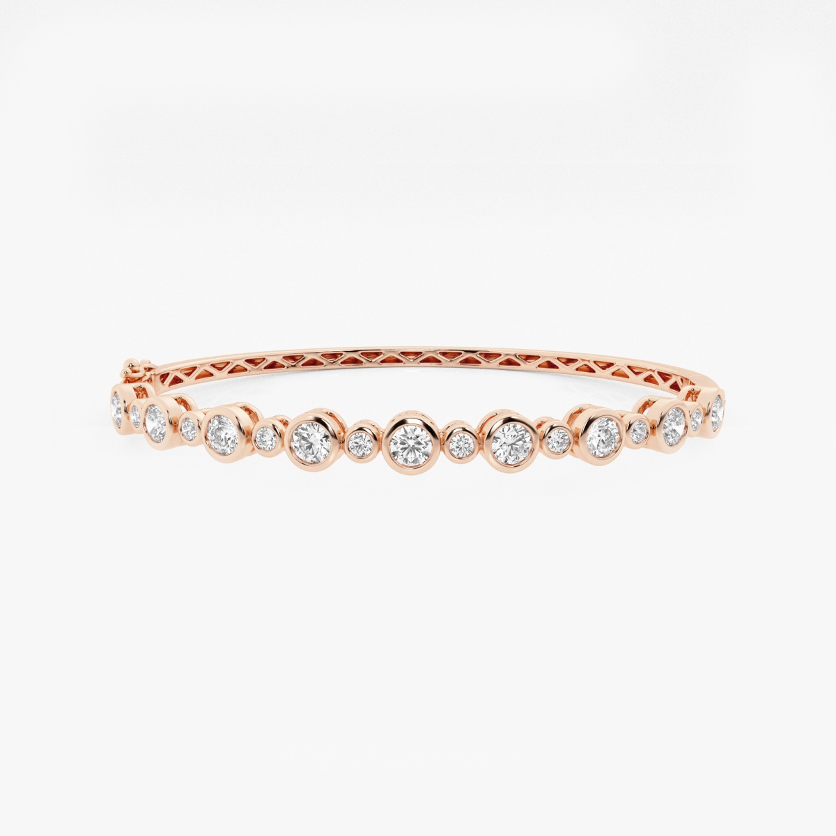 2 1/4 ctw Round Lab Grown Diamond Bangle Bracelet - 7 Inches