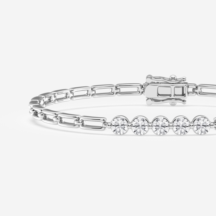 1 ctw Round Lab Grown Diamond Adjustable Five Stone Fashion Bracelet - 6 Inches