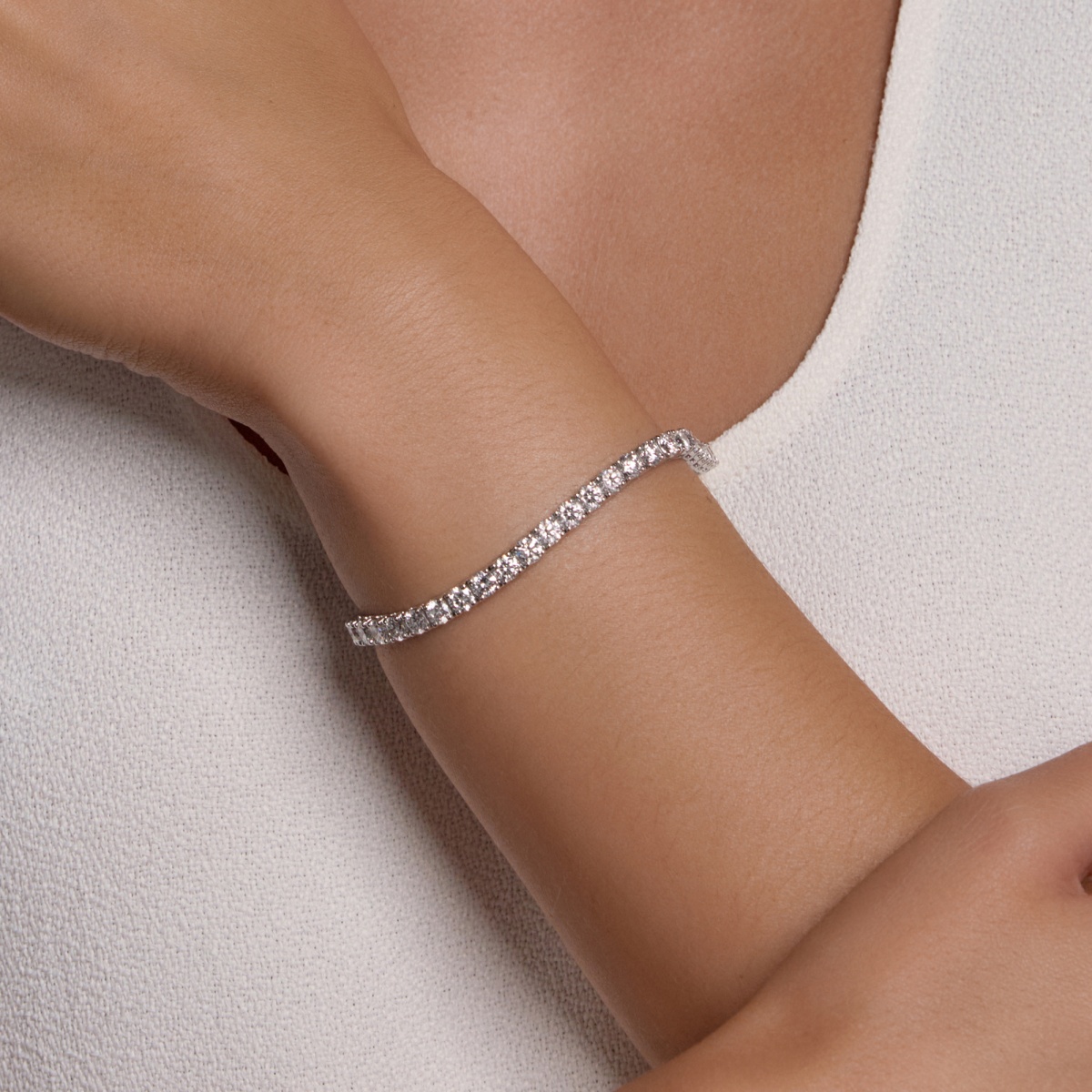 12 ctw Round Lab Grown Diamond Four-Prong Tennis Bracelet - 7.5 Inches