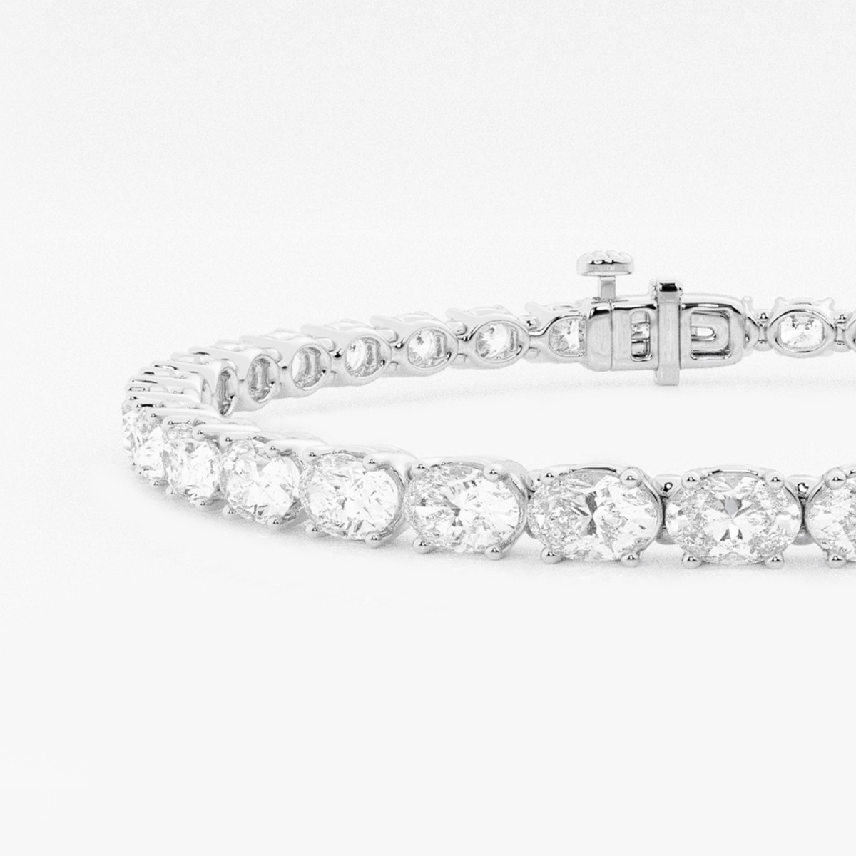 Additional Image 1 for  7 ctw Oval Lab Grown Diamond East-West Tennis Bracelet - 7 Inches
