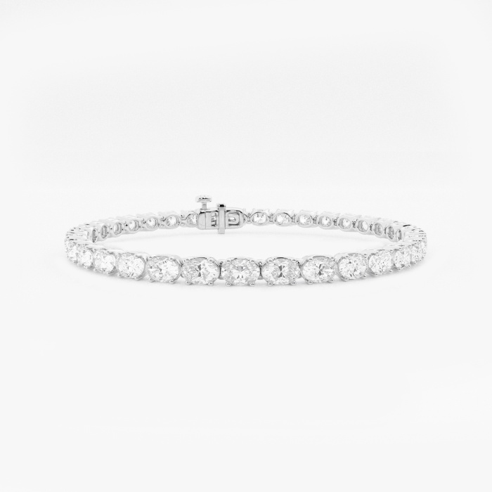 7 ctw Oval Lab Grown Diamond East-West Tennis Bracelet - 7 Inches