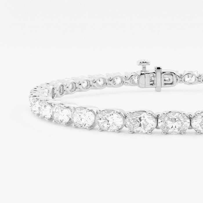 7 ctw Oval Lab Grown Diamond East-West Tennis Bracelet - 7 Inches