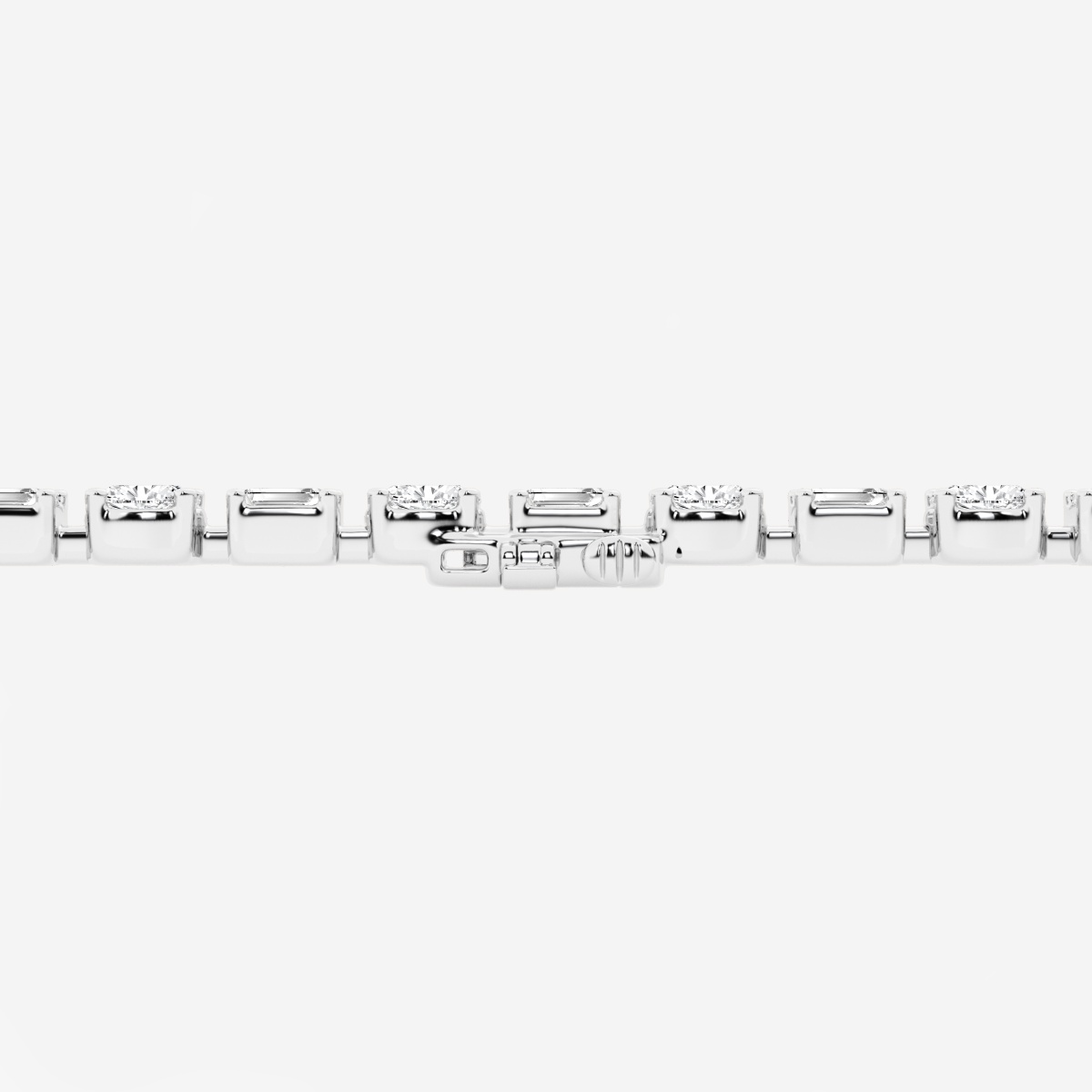 Additional Image 3 for  4.4x3.0 mm Emerald Cut Created Ruby and 3 2/5 ctw Oval Lab Grown Diamond Alternating Fashion Bracelet - 7 Inches