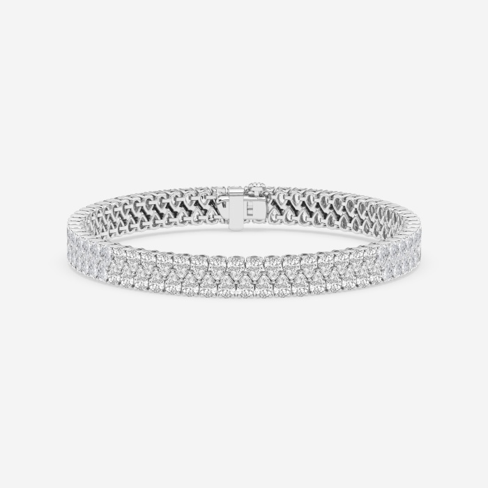 12 2/5 ctw Pear Lab Grown Diamond Double Row Interlocking Fashion Bracelet - 7 Inches