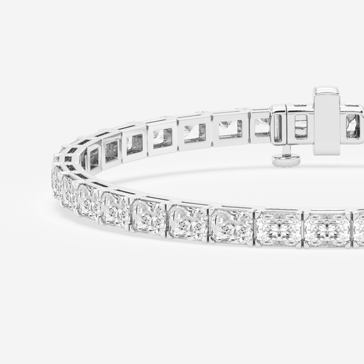 Additional Image 1 for  9 3/4 ctw Radiant Lab Grown Diamond East-West Tennis Bracelet - 7 Inches