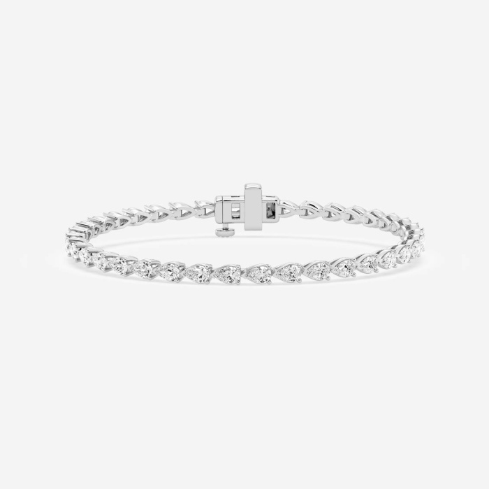 5 ctw Pear Lab Grown Diamond East-West Tennis Bracelet - 7 Inches