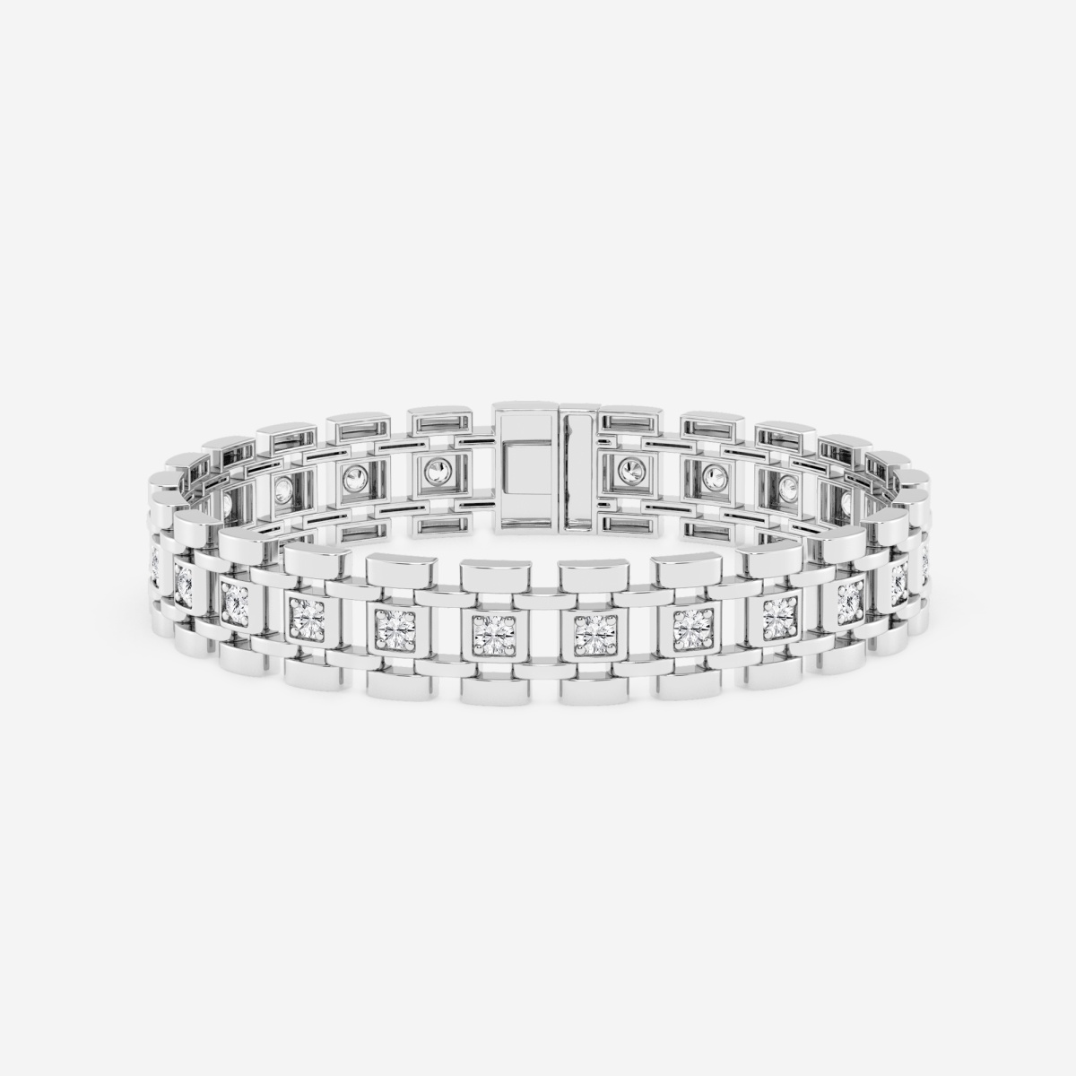 3 7/8 ctw Round Lab Grown Diamond Railroad Fashion Bracelet - 8.5 Inches