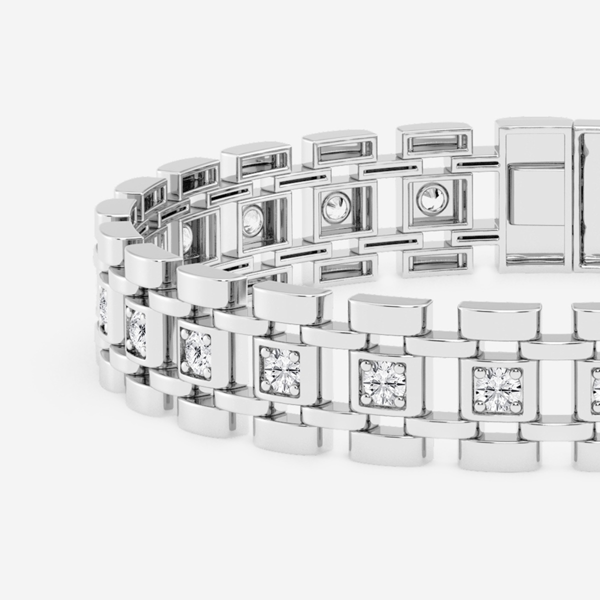 Additional Image 1 for  3 7/8 ctw Round Lab Grown Diamond Railroad Fashion Bracelet - 8.5 Inches