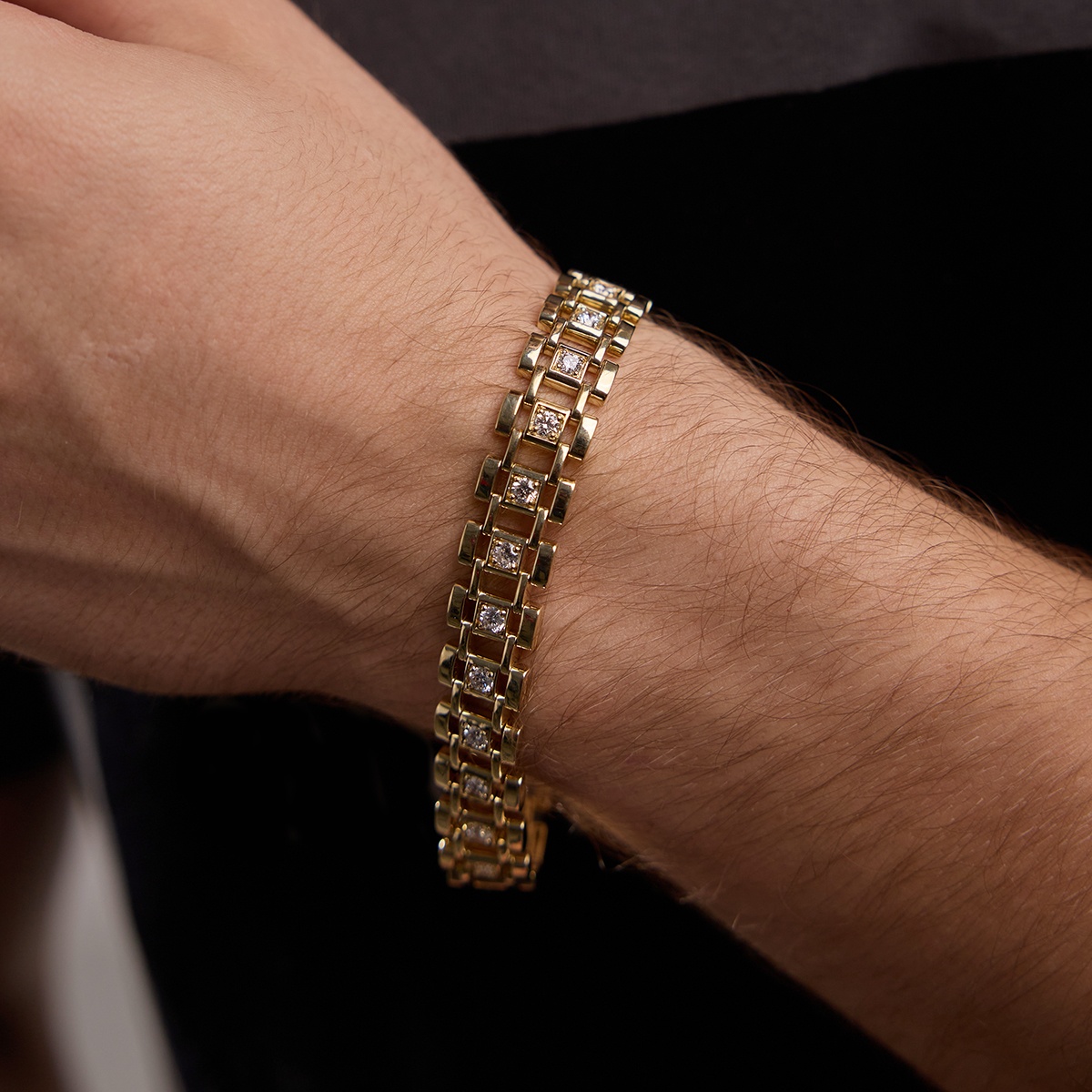 3 7/8 ctw Round Lab Grown Diamond Railroad Fashion Bracelet - 8.5 Inches