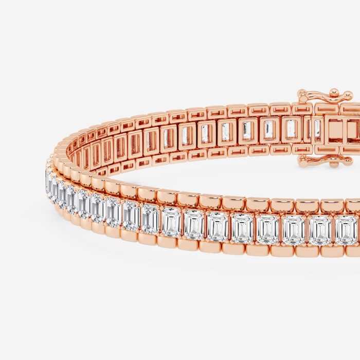 13 5/8 ctw Emerald Lab Grown Diamond Tennis Bracelet - 8.5 Inches