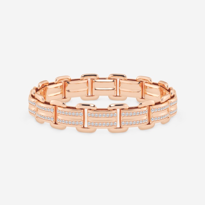 4 ctw Round Lab Grown Diamond Panther Link Bracelet - 8.5 Inches