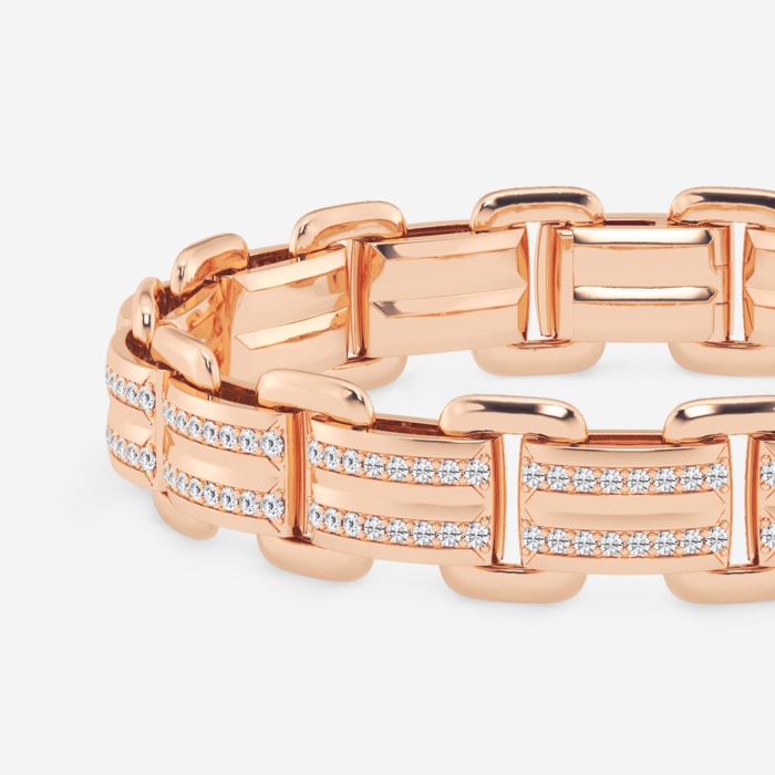 4 ctw Round Lab Grown Diamond Panther Link Bracelet - 8.5 Inches
