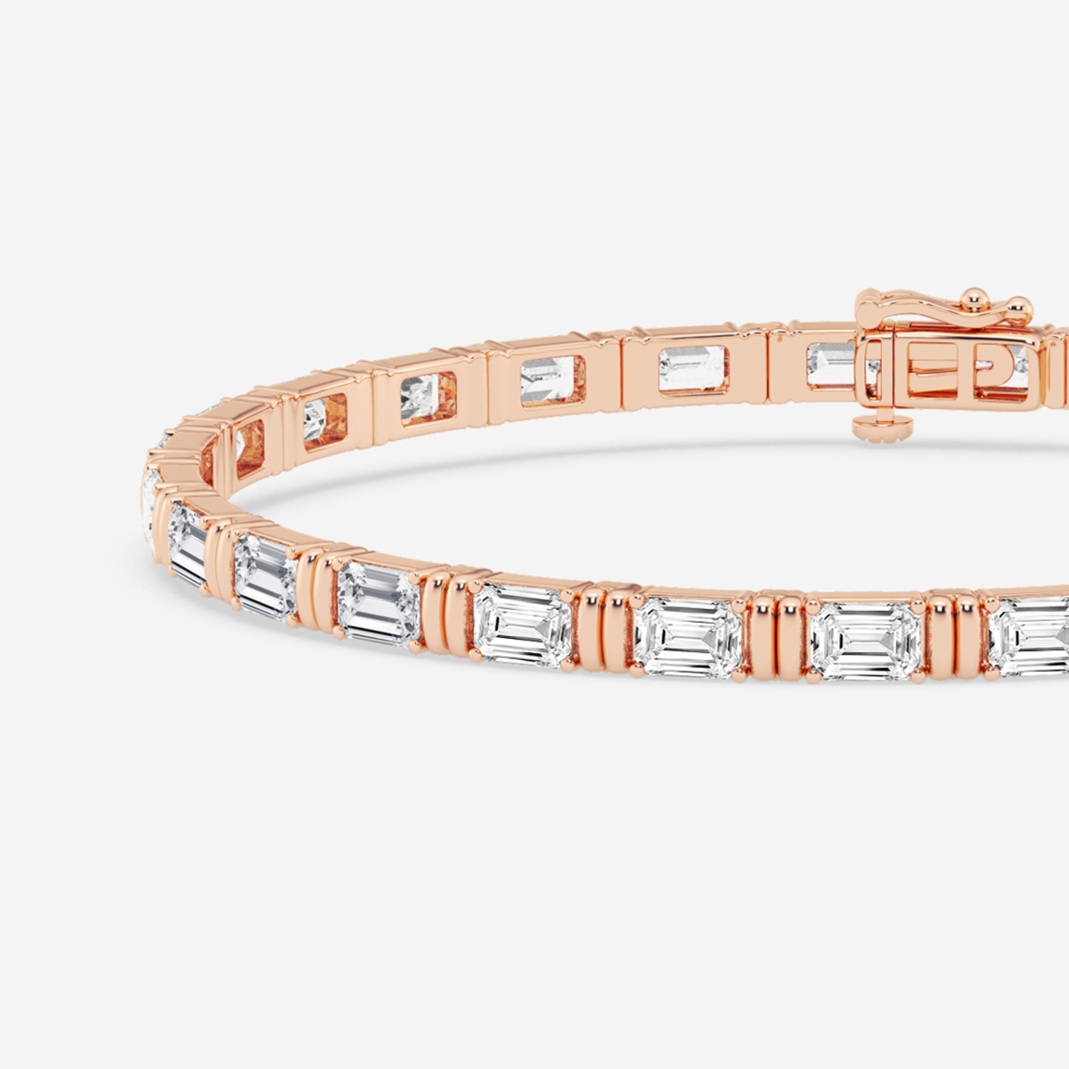 Additional Image 1 for  13 ctw Emerald Lab Grown Diamond Tennis Bracelet - 8.5 Inches