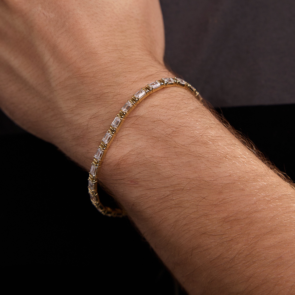 13 ctw Emerald Lab Grown Diamond Tennis Bracelet - 8.5 Inches