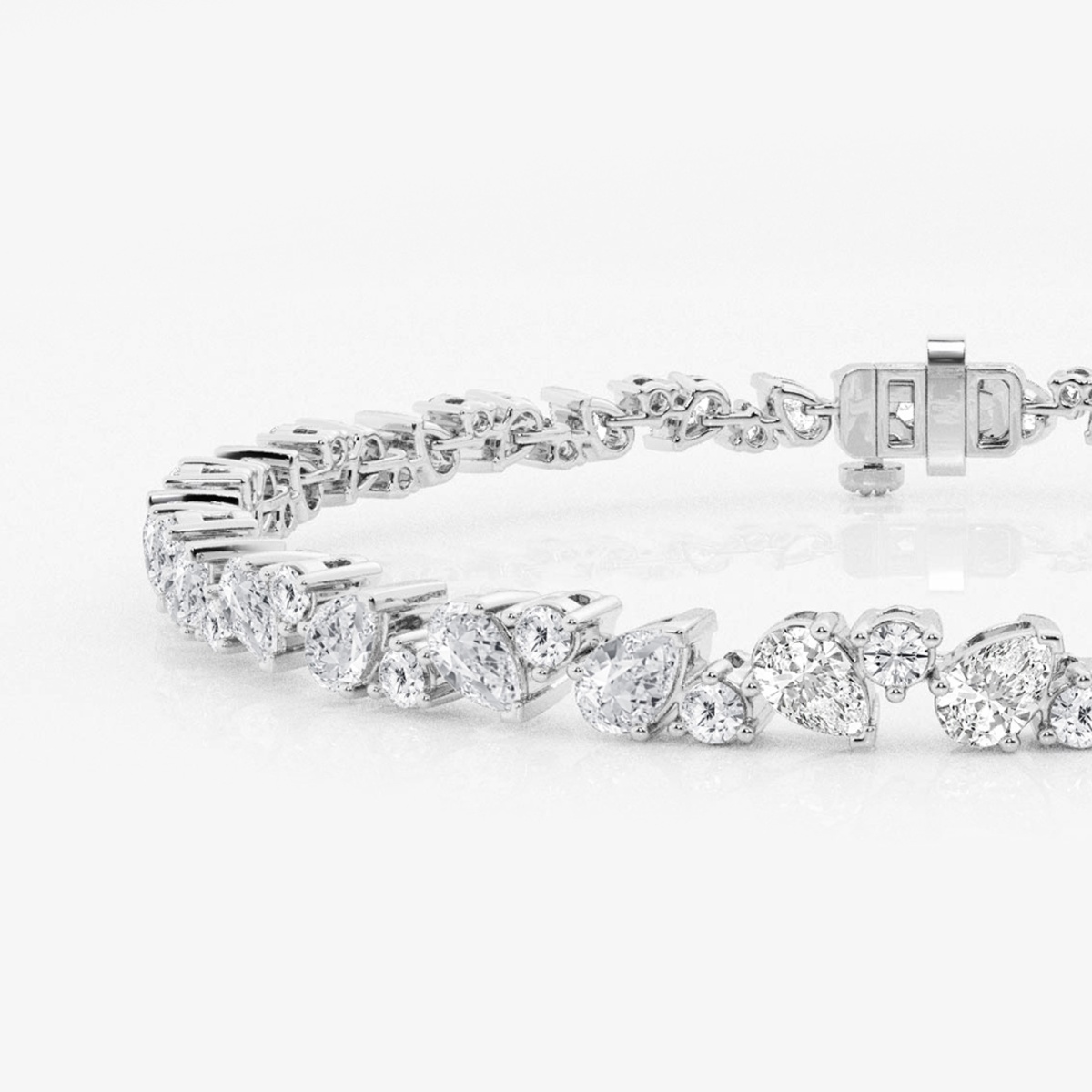 Additional Image 1 for  4 1/2 ctw Round and Pear Lab Grown Diamond Alternating Fashion Bracelet - 7 Inches