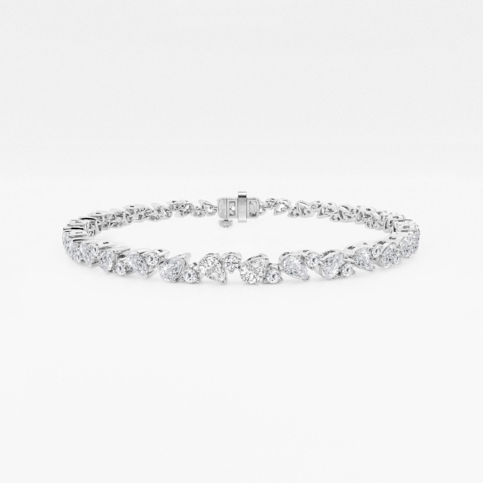 4 1/2 ctw Round and Pear Lab Grown Diamond Alternating Fashion Bracelet - 7 Inches