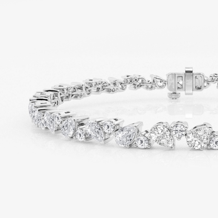4 1/2 ctw Round and Pear Lab Grown Diamond Alternating Fashion Bracelet - 7 Inches