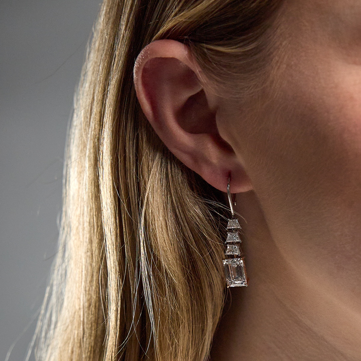 Additional Image 4 for  10 ctw Emerald Lab Grown Diamond Dangle Earrings