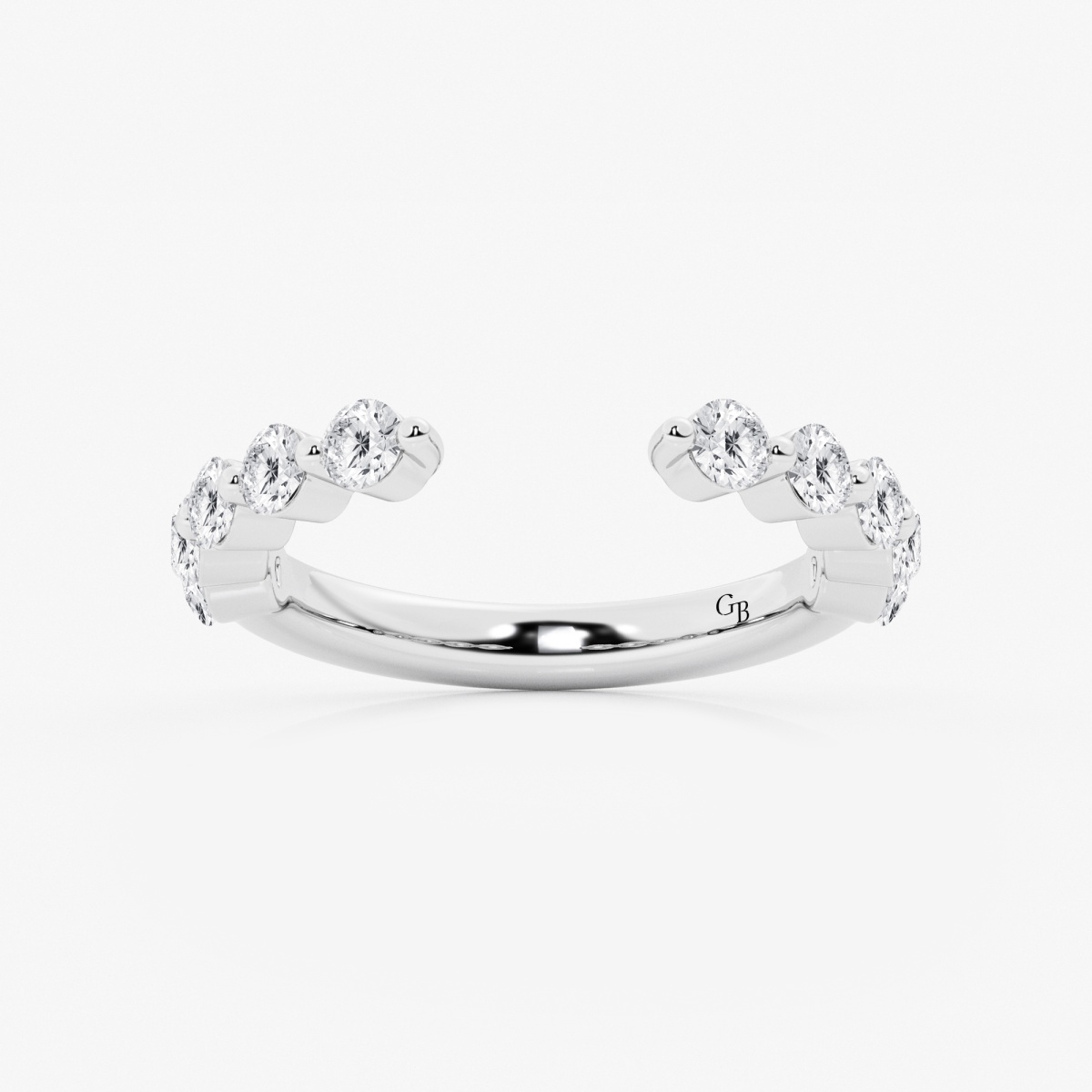 1 ctw Round Lab Grown Diamond Floating Open Wedding Band