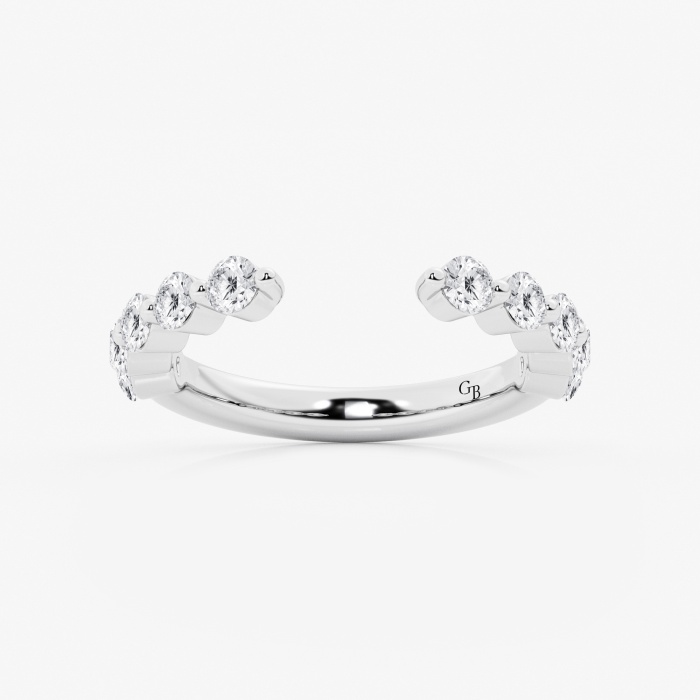 1 ctw Round Lab Grown Diamond Floating Open Wedding Band