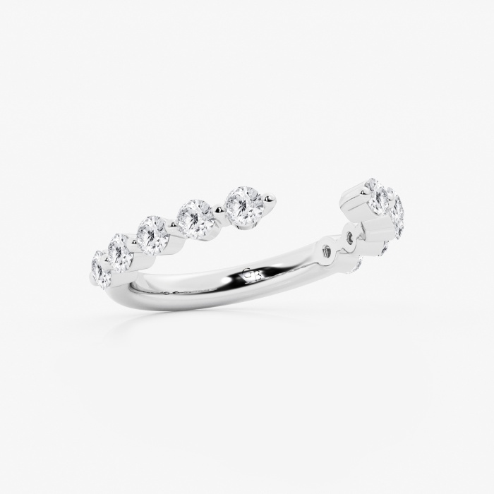 1 ctw Round Lab Grown Diamond Floating Open Wedding Band