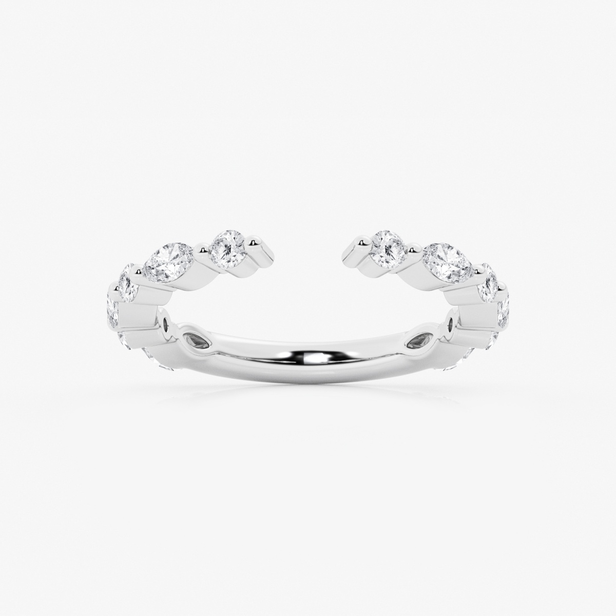 3/4 ctw Marquise and Round Lab Grown Diamond Open Wedding Band
