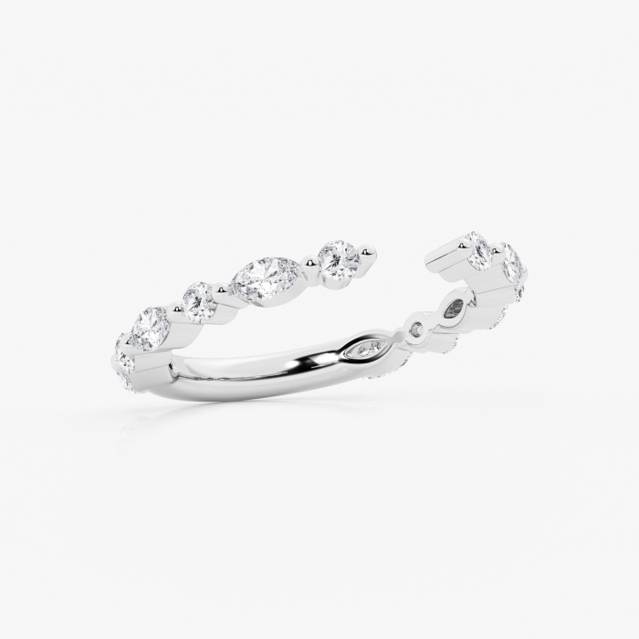 3/4 ctw Marquise and Round Lab Grown Diamond Open Wedding Band