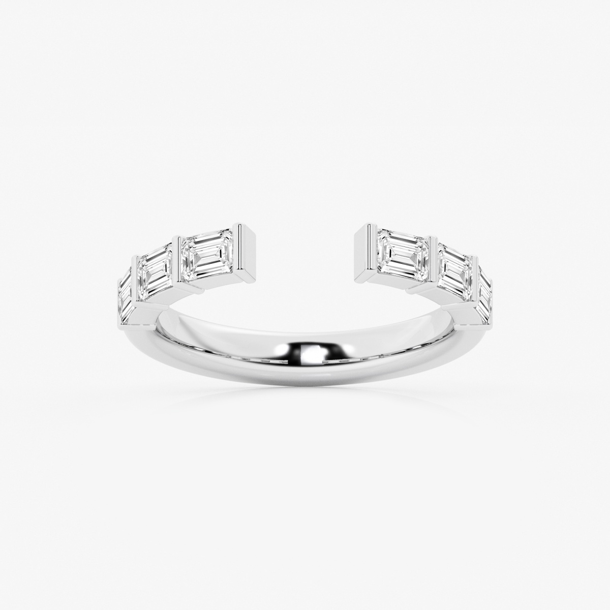 3/4 ctw Emerald Lab Grown Diamond Channel Set Open Wedding Band