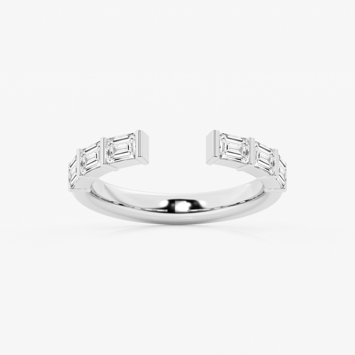 3/4 ctw Emerald Lab Grown Diamond Channel Set Open Wedding Band