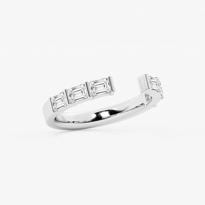 3/4 ctw Emerald Lab Grown Diamond Channel Set Open Wedding Band
