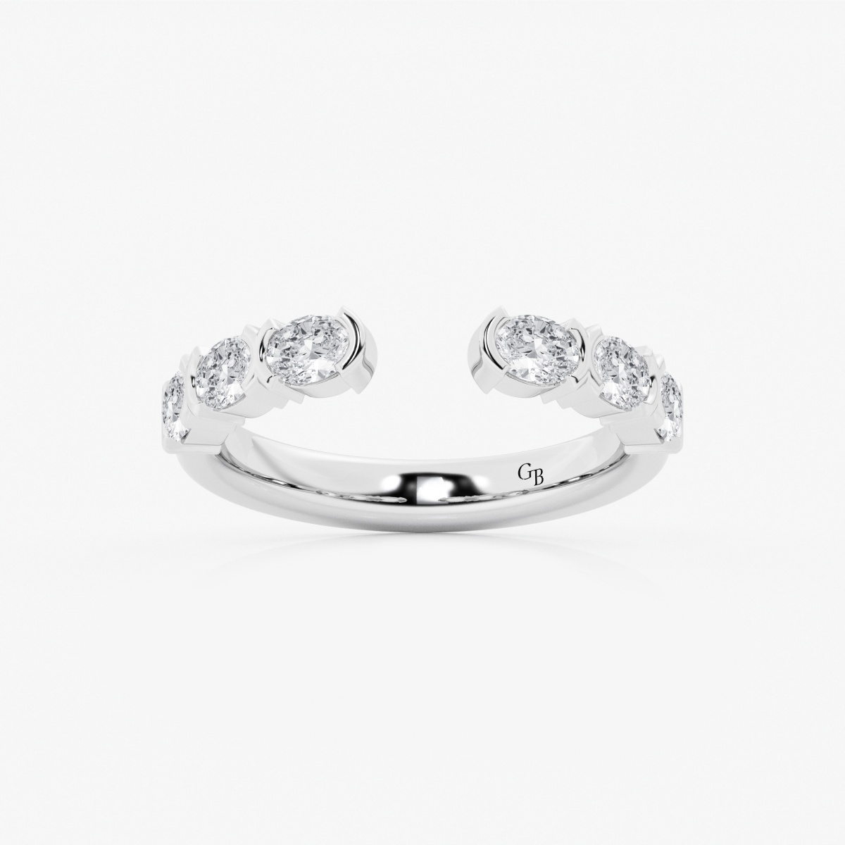 3/4 ctw Oval Lab Grown Diamond Channel Set Open Wedding Band