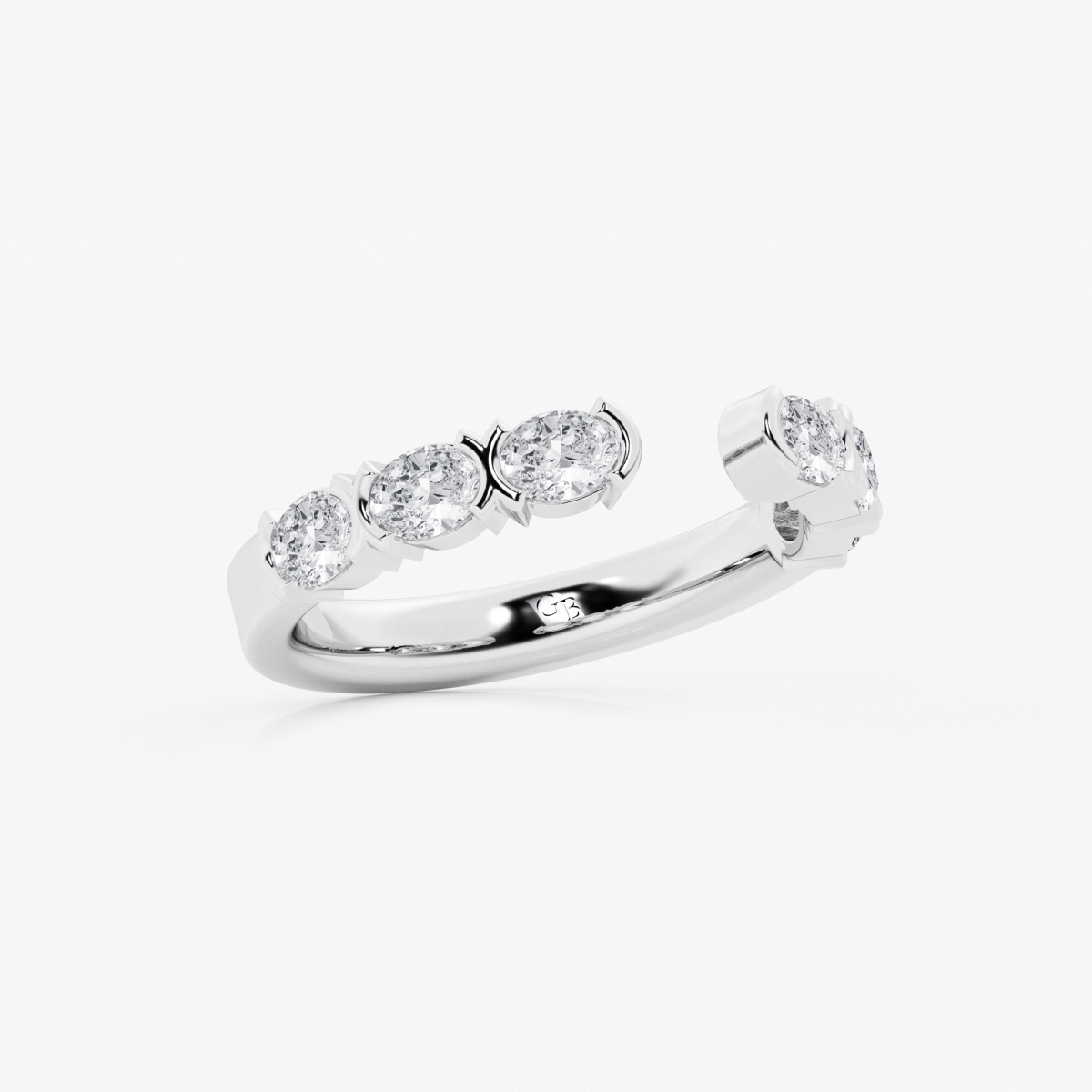 Additional Image 1 for  3/4 ctw Oval Lab Grown Diamond Channel Set Open Wedding Band