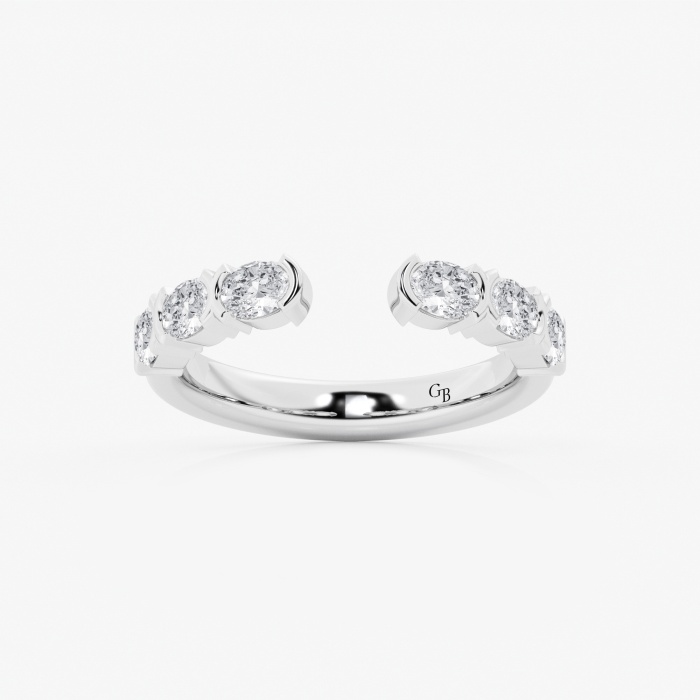 3/4 ctw Oval Lab Grown Diamond Channel Set Open Wedding Band