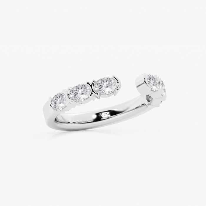3/4 ctw Oval Lab Grown Diamond Channel Set Open Wedding Band