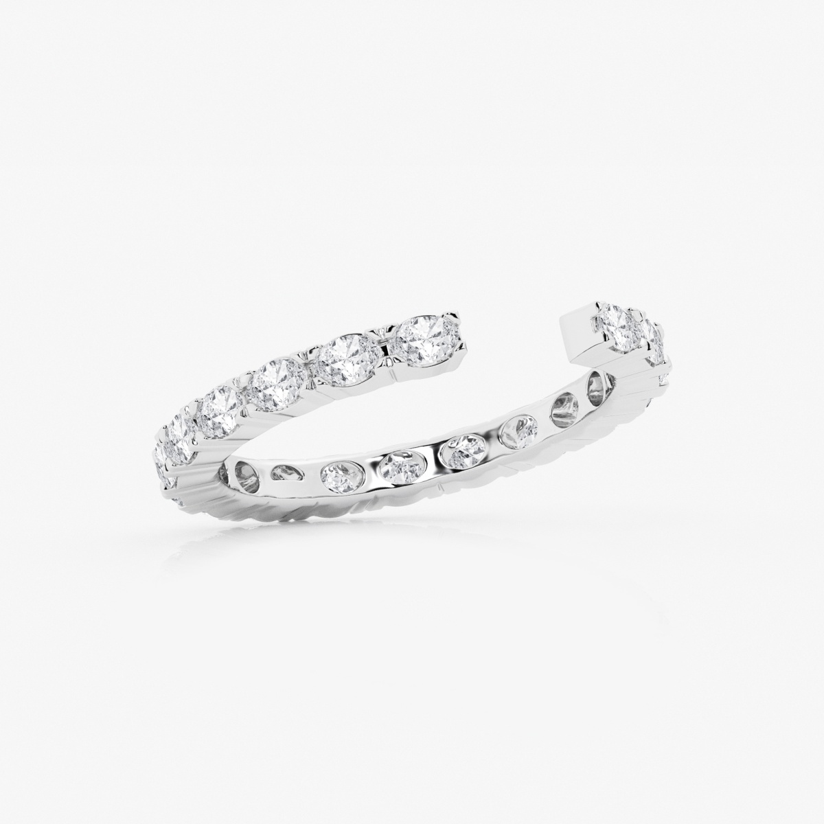 Additional Image 1 for  1 ctw Oval Lab Grown Diamond East-West Open Eternity Wedding Band