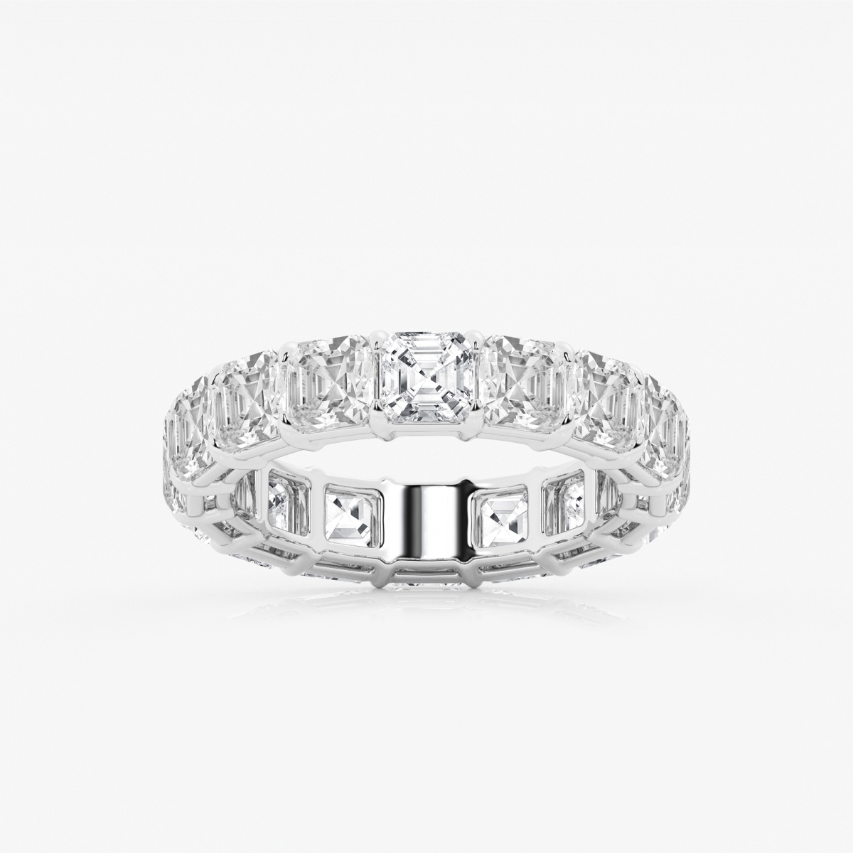 7 ctw Asscher Lab Grown Diamond Eternity Band - 4.1mm Width
