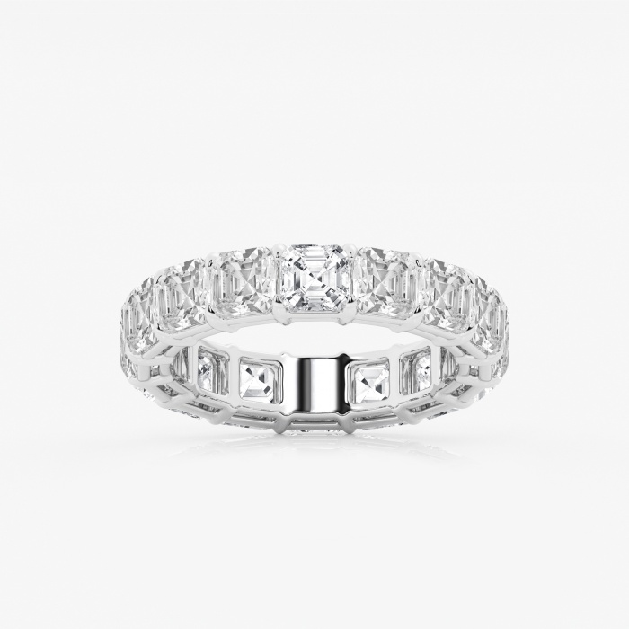 7 ctw Asscher Lab Grown Diamond Eternity Band - 4.1mm Width