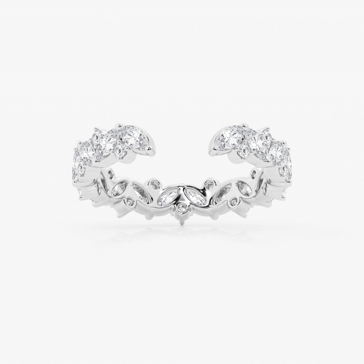 1 1/3 ctw Multi-Shape Lab Grown Diamond Open Wedding Band
