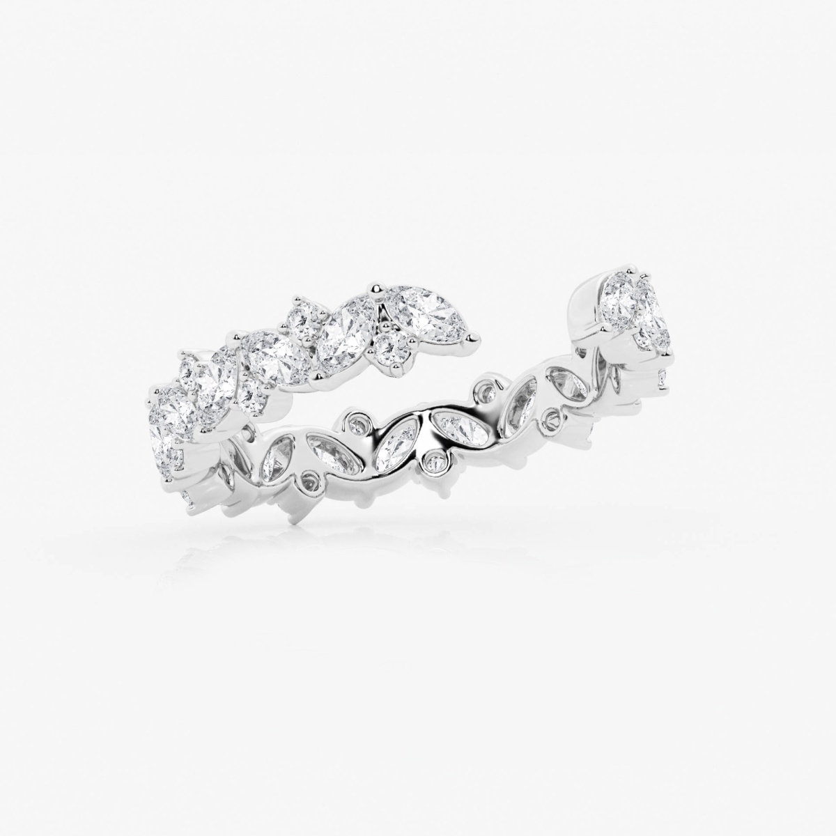 Additional Image 1 for  1 1/3 ctw Multi-Shape Lab Grown Diamond Open Wedding Band