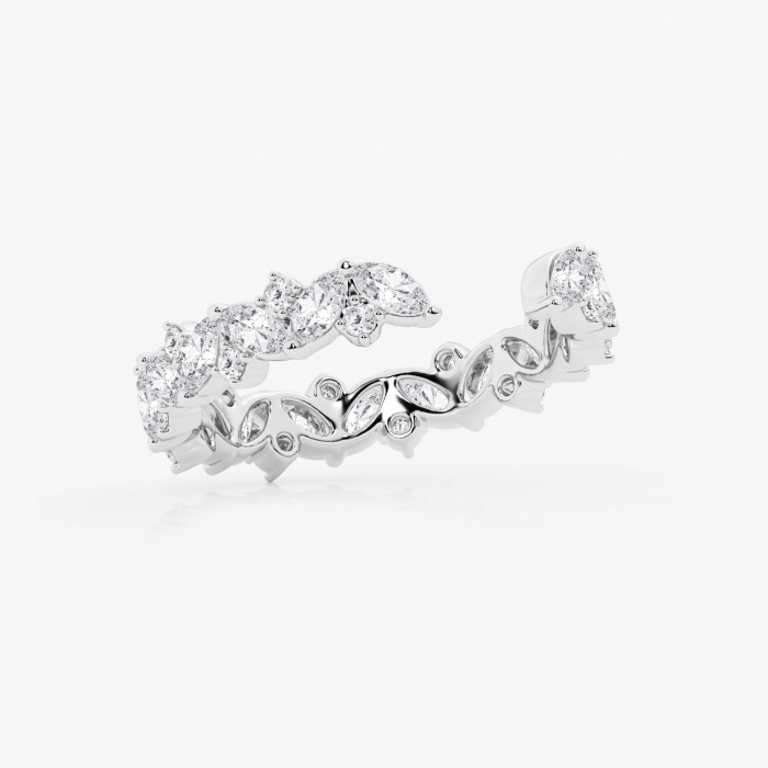 1 1/3 ctw Multi-Shape Lab Grown Diamond Open Wedding Band