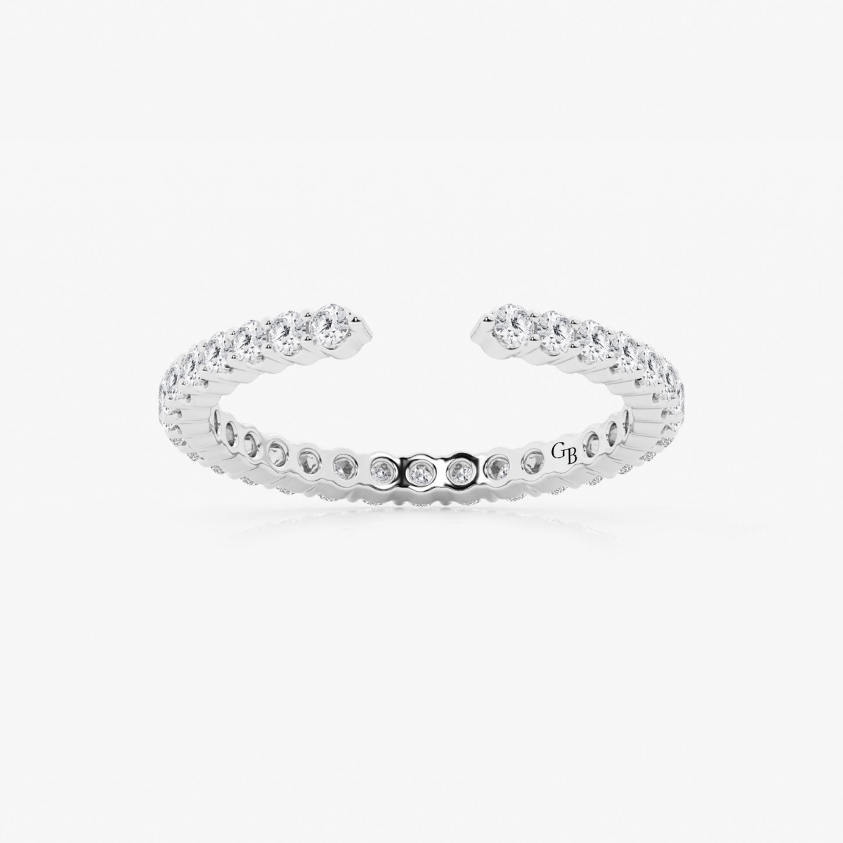 5/8 ctw Round Lab Grown Diamond Prong Set Open Wedding Band