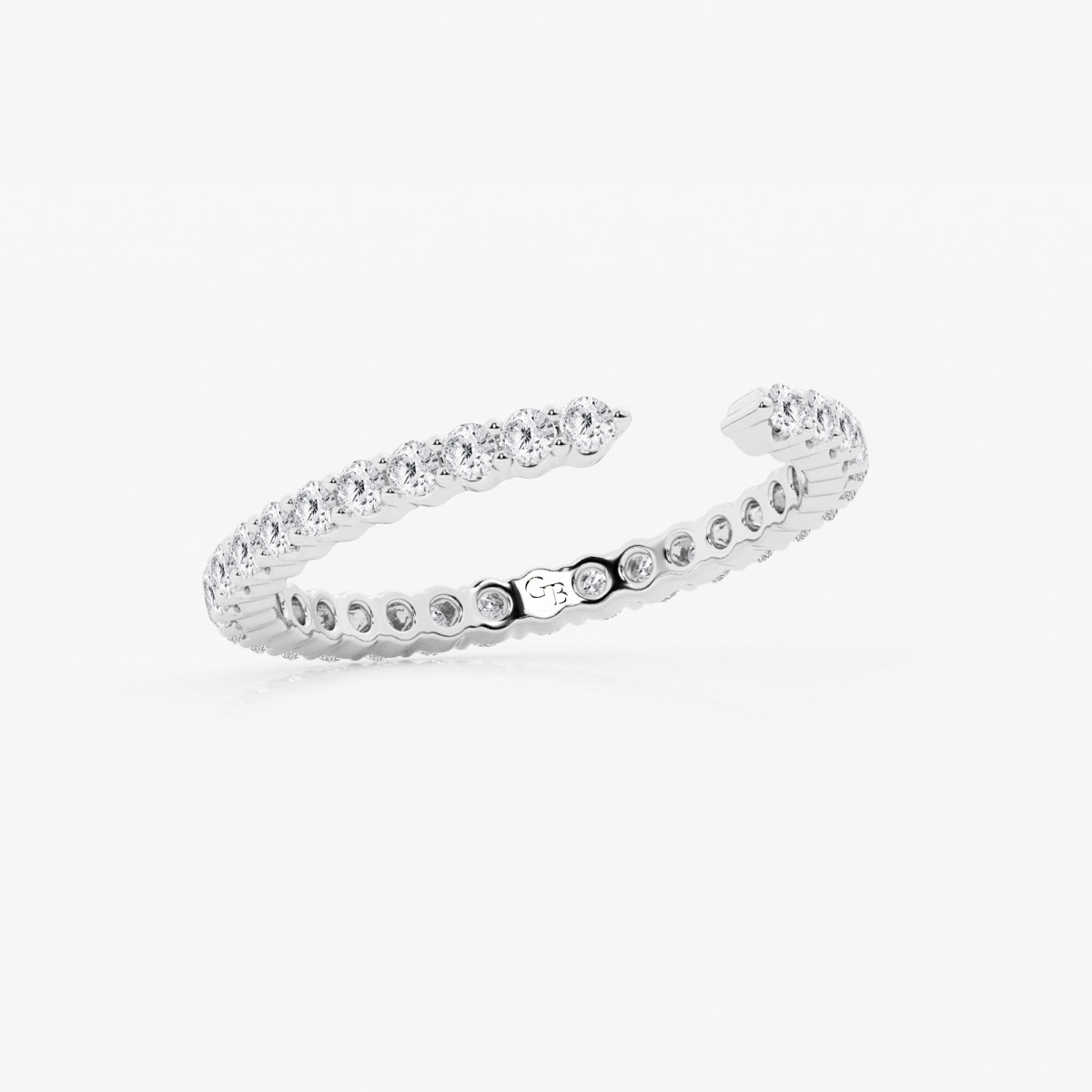 Additional Image 1 for  5/8 ctw Round Lab Grown Diamond Prong Set Open Wedding Band