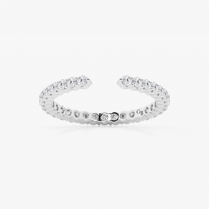 5/8 ctw Round Lab Grown Diamond Prong Set Open Wedding Band