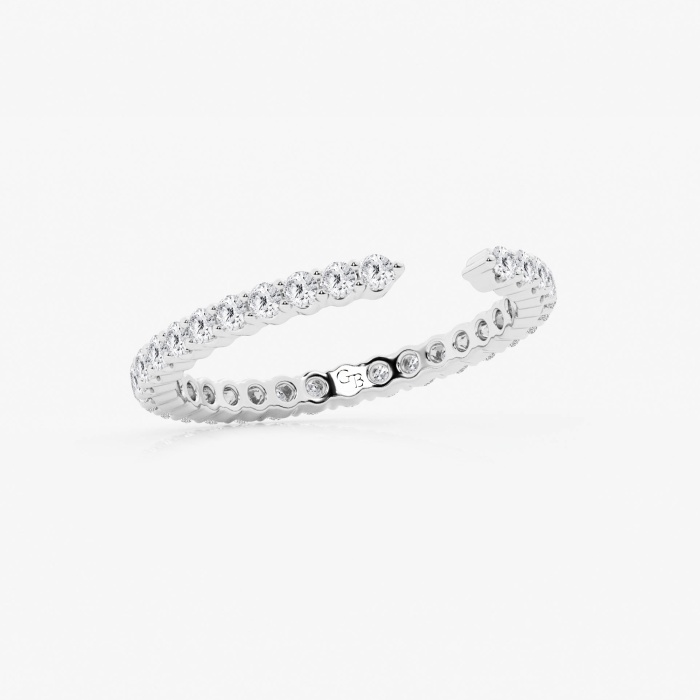5/8 ctw Round Lab Grown Diamond Prong Set Open Wedding Band