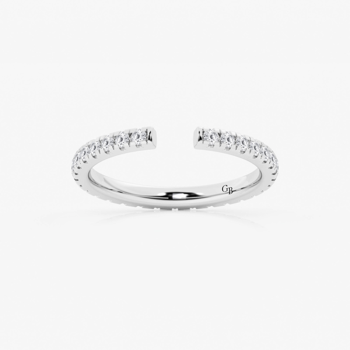 5/8 ctw Round Lab Grown Diamond French Pave Open Wedding Band